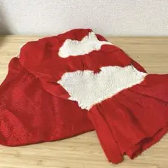 正絹 帯揚げ 赤の青海波模様 雲 成人式 七五三 オシャレ着