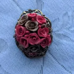 昭和レトロ　薔薇のブローチ