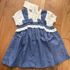 キムラタン デニム風ワンピース 90