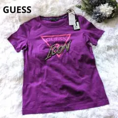 【新品未使用】　GUESS ゲス　パープル アイコン Tシャツ　XS