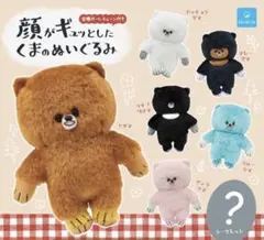 顔がギュッとしたくまのぬいぐるみセット
