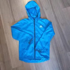 adidas フード付きジャケット WIND RDY 青 140cm