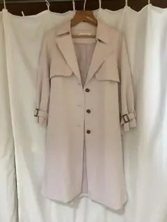 ミッシュマッシュ バックプリーツ トレンチコート ピンクベージュ