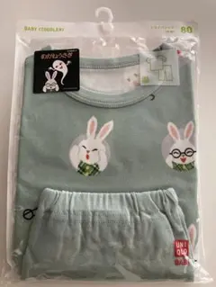 新品　ユニクロ　半袖　ドライパジャマ　めがねうさぎ　80