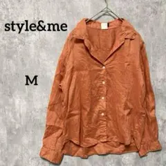 style &me オレンジ 長袖シャツ レディーストップスオフィスビジネス Mのサムネイル