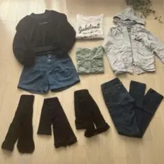 女の子まとめ売り160 リバーシブルパーカー　デニム　ショートパンツ　フリース