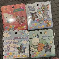 おはじきシール　4つセット　サンリオキャラクター シールフレーク