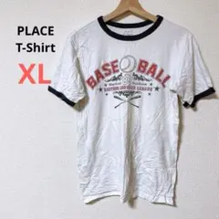 レア⭐️PLACE T-Shirt【XL】Tシャツ ホワイト白 ロゴ 野球 半袖