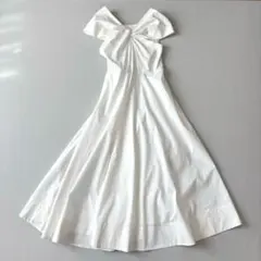 ヴァレンティノ /リネン ワンピース 40 白 半袖 リボン 白 - メルカリ