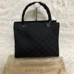 【美品】GUCCI ブラック GGパターン トートバッグ