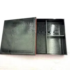 木目調 重箱 1段 仕切り付き