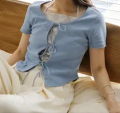 kastane 【前後2WAY】 チュールドッキングTEE 半袖カットソーのサムネイル