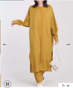 試着のみ ナノユニバース ワンピース パンツセットアップ オケージョン ゴールド