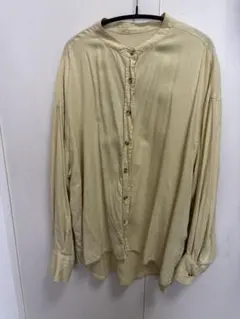 チャオパニックティピー　リネン　レーヨン　イエロー　バンドカラーシャツ