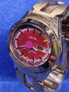 ア128ALBA AKTA セイコー アルバ 腕時計 赤文字盤 稼働品 セイコー アルバ AKA デジタル 未使用品 レッドカラー | アンティー