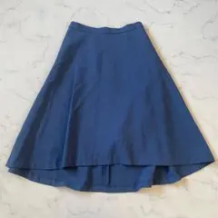 美品 リヴドロワ イレギュラーヘム フレアスカート F ブルー 膝丈　上品のサムネイル