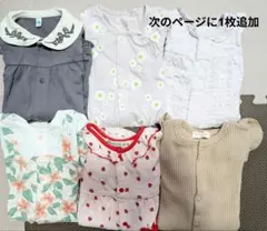 イエロー 花柄ロンパース 70-80cm女の子ロンパース夏服セット売り7着