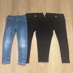 デニムブルー・ブラック スキニーパンツ 3点セット