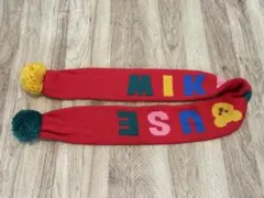 MIKI HOUSE マフラー レッド ポンポン付き