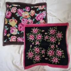 フェイラー花柄刺繍タオルハンカチ2枚セット