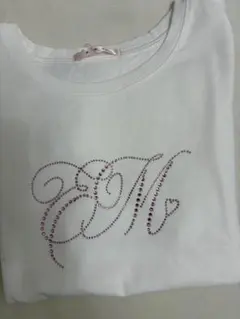 新品タグ付 ❤️EMロゴ キラキラストーン 半袖可愛いTシャツ ホワイト2490円のサムネイル