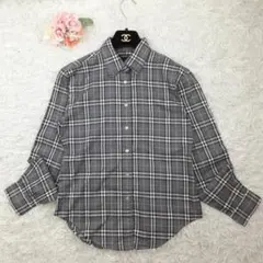 美品◎BURBERRY LONDON バーバリー 長袖シャツ グレーノバチェック