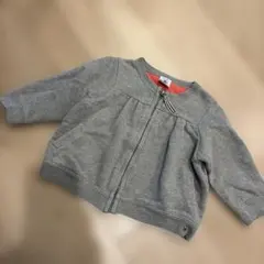 PETIT BATEAU ジップアップパーカー グレー 12m/74cm