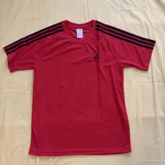 adidas 赤 Tシャツ ストライプデザイン