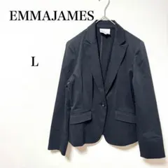 ✨美品✨エマジェイムス　テーラードジャケット　ブラック11号L相当　肩パッドあり
