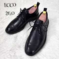 【美品】 ECCO 革靴 26 プレーントゥ エコ ST.1 hybrid