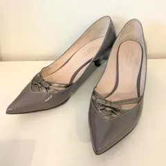 オデットエオディール*モーヴグレー ローヒールパンプス リボンのサムネイル