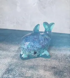 イルカの置物シリーズ レジン ターコイズ ハンドメイド