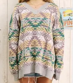 オルテガ Vネック オーバーサイズ ニット トップス アナップ（ANAP）