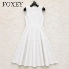 美品♡FOXEY フレアワンピース ティアード ノースリーブ Aライン
