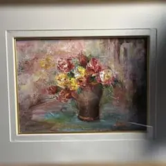 石榴花油彩画 花の絵 厚塗り 石榴花油彩画 花の絵 厚塗り - メルカリ