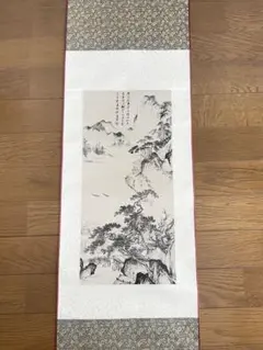 [Antiques/Art Objects] Hanging scroll landscape painting "Spring-playing Woman's Mount (Spring-playing Woman's Mount)" Ming Dynasty Tang Tora inscription Comes with paulownia box