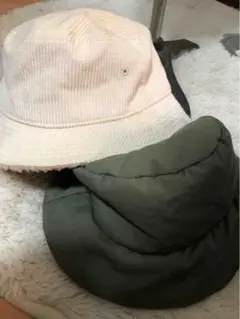 バケットハット ベージュ オリーブグリーン