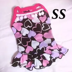 【即購入OK】ラスト1点❣️SS★ハート柄♡フリルキャミワンピ 犬服 小型犬服