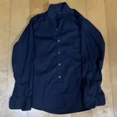 JOSEPH ネイビー スタンドカラー長袖シャツ