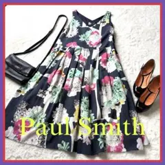 美品　Paulsmith 花柄　ノースリーブ　ワンピース　42 クリーニング済み