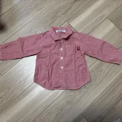 ファミリア チェックシャツ 赤 80