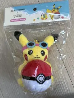韓国 ポケモン OLIVE YOUNG ピカチュウ キーリング ぬいぐるみ ②