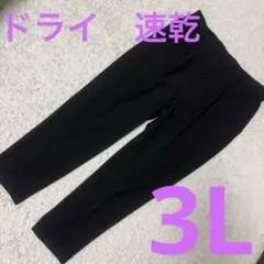黒　軽量　パンツ ゴムウエスト3L 大きい　ドライ　速乾　スラックス