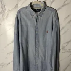 『早い者勝ち』Ralph Lauren デニムシャツ L ライトブルー 赤ポニー