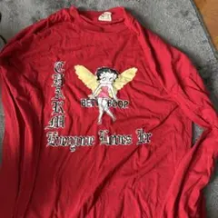ベティ・ブープ 長袖Tシャツ レッド
