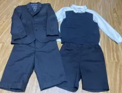 未使用に近いファミリア　スーツ　ベスト　ポロシャツ　ハーフパンツ受験服5枚セット