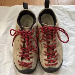 KEEN ジャスパー　24.5cm スニーカー ベージュ レッド
