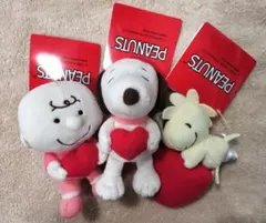 SNOOPY マスコット ピンク×ハート全3種セット