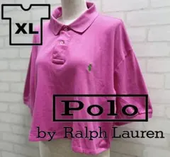 ★美品★ Ralph Lauren XL ピンク 半袖 ショート丈 ポロシャツ