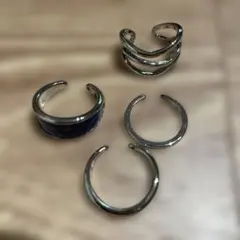 シルバーオープンリング4点セット　GU